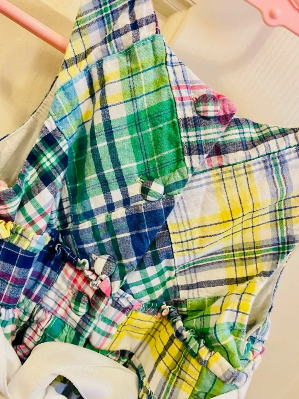 EUC Ralph Lauren Multicolor Plaid Sundress with White Waistband